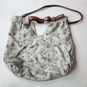 Pulicati Gray Leather Women's Shoulder Handbag Bag Purse With Buckle